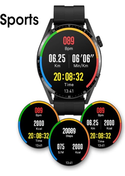 Watch Spor 46MM Amoled Ekran Yuvarlak Kasa 1.52 Inç Erkek Akıllı Saat Iphone Huawei Xiaomi Uyumlu 8 indirimleri