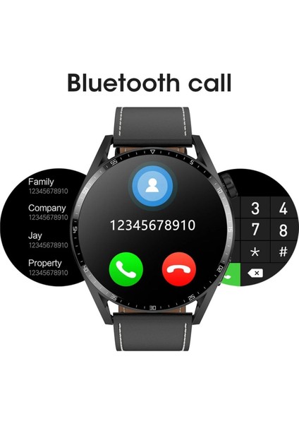 Watch Spor 46MM Amoled Ekran Yuvarlak Kasa 1.52 Inç Erkek Akıllı Saat Iphone Huawei Xiaomi Uyumlu 8