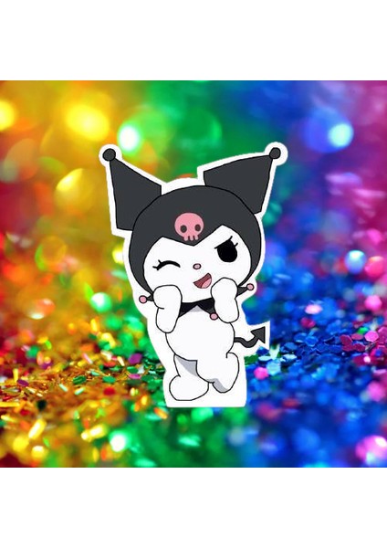 Ayaklı pano Kuromi Ayaklı Pano 35 cm Doğum Günüm Masa Dekoru Oda Aksesuarı