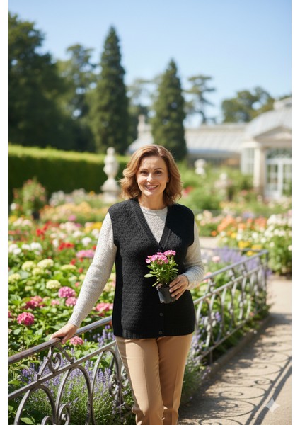 Kadın Kışlık Anne Yelek Pamuklu Triko Örme Düğmeli Cepli Klasik Esnek Rahat fiyatları