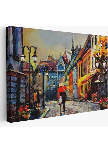 -Premier Kanvas Serileri- Kiev Ukrayna Sokak Manzarası Duvar TABLOSU-1213