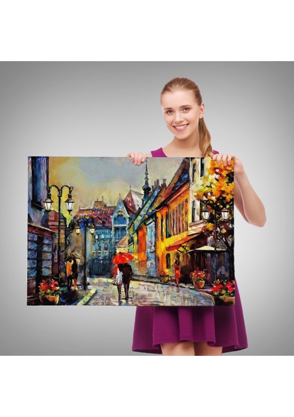 -Premier Kanvas Serileri- Kiev Ukrayna Sokak Manzarası Duvar TABLOSU-1213 fırsatları