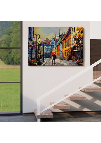 -Premier Kanvas Serileri- Kiev Ukrayna Sokak Manzarası Duvar TABLOSU-1213 indirimleri