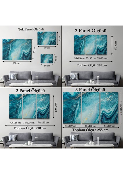 -Premier Kanvas Serileri- Soyut Okyanus Derinlikleri Duvar TABLOSU-1218