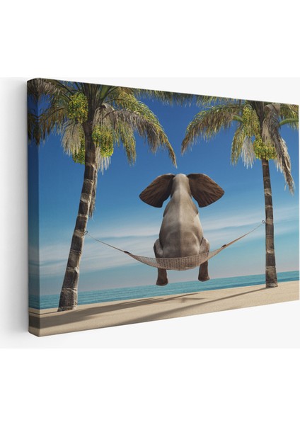 -Premier Kanvas Serileri- Fil Dekoratif Kanvas Tablo 1141