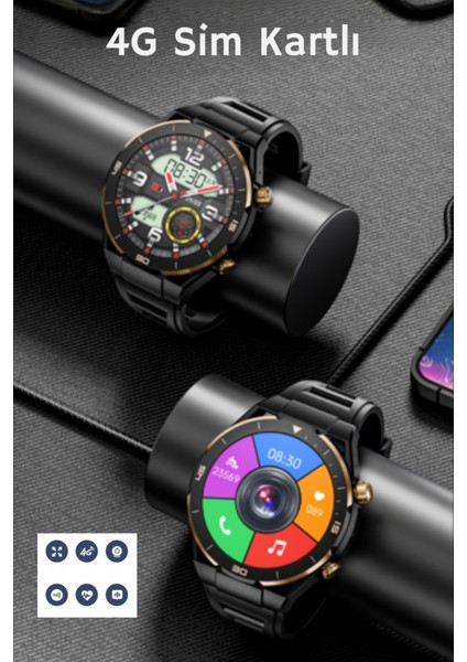WR888 4g Lite Sim Kartlı Kameralı 32GB Aı Destekli Nfc Gps 39MM Yuvarlak Akıllı Saat + Ultra Watch fiyatları