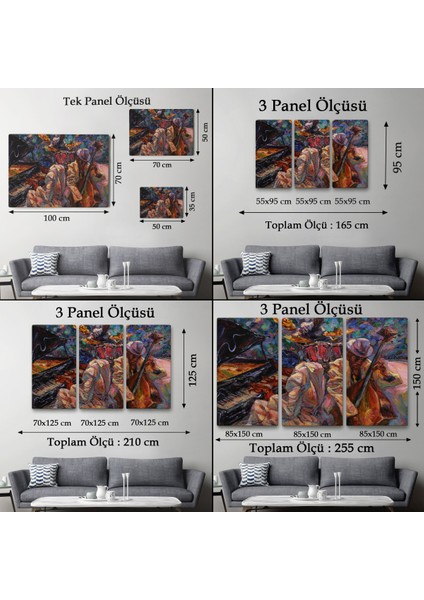 -Premier Kanvas Serileri- Caz Müziği Yapan Grup Duvar TABLOSU-1216