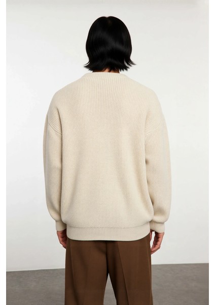 Erkek Geniş Kalıp Bisiklet Yaka Düz Baskısız Kalın Triko Kazak Kış Sezonu Için Ideal Model modelleri