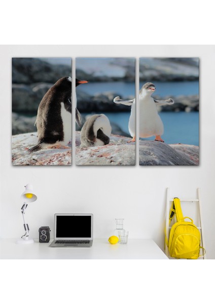 -Premier Kanvas Serileri- Mutlu Penguenler Dekoratif Kanvas Tablo 1172 modelleri