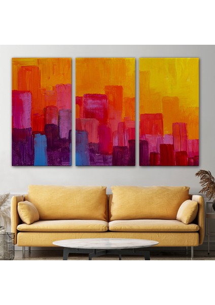 -Premier Kanvas Serileri- Renkli Şehir Silüeti Duvar TABLOSU-1223 modelleri