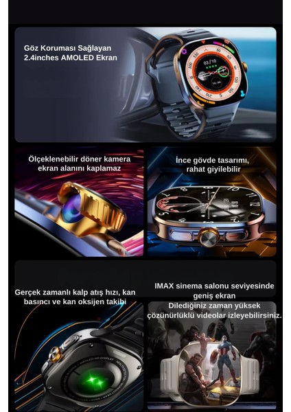 Call Pro 4g/5g Sim Kartlı Btk Kayıtlı Kameralı 1100 Mah Batarya 54MM Amoled Ekranlı Yeni Akıllı Saat fırsatları