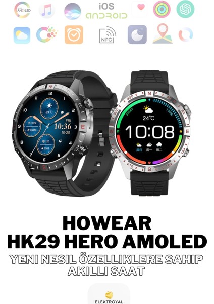 HK29 Hero Amoled Gpt Nfc Sesli Asistan Gps Sağlık Spor Yeni Nesil Tüm Özelliklere Sahip Akıllı Saat