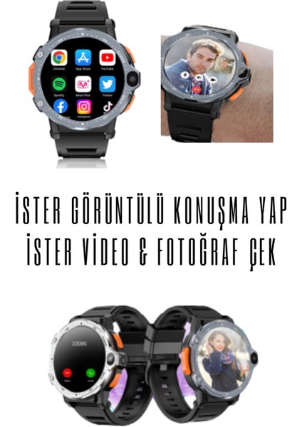 Wr 999 4g Lite Sim Kartlı Çift Kameralı Yeni Nesil Özellikli GB Yuvarlak Akıllı Saat Ultra Watch indirimleri