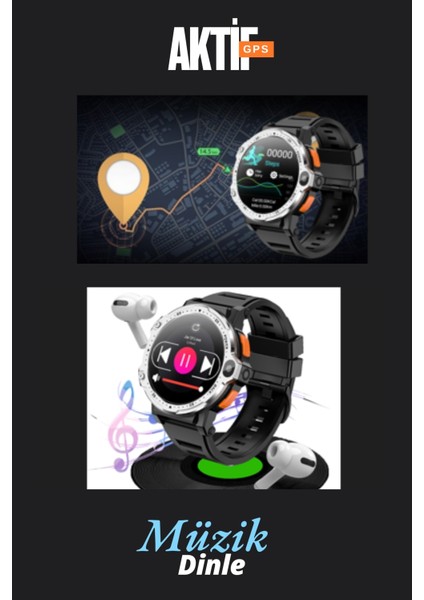 Wr 999 4g Lite Sim Kartlı Çift Kameralı Yeni Nesil Özellikli GB Yuvarlak Akıllı Saat Ultra Watch