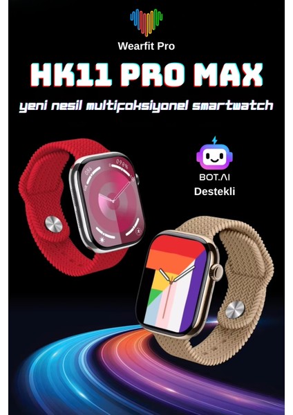 HK11 Pro Max 49MM Amoled Ekran Yeni Nesil Chat Bot Destekli Yeni Özelliklere Sahip Akıllı Saat