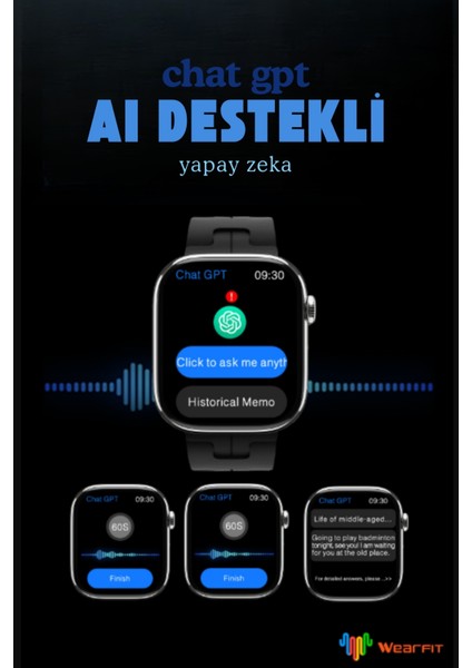 HK10 Mini Amoled Ekran Yeni Nesil Yapay Zeka ve Tüm Özelliklere Sahip Akıllı Saat