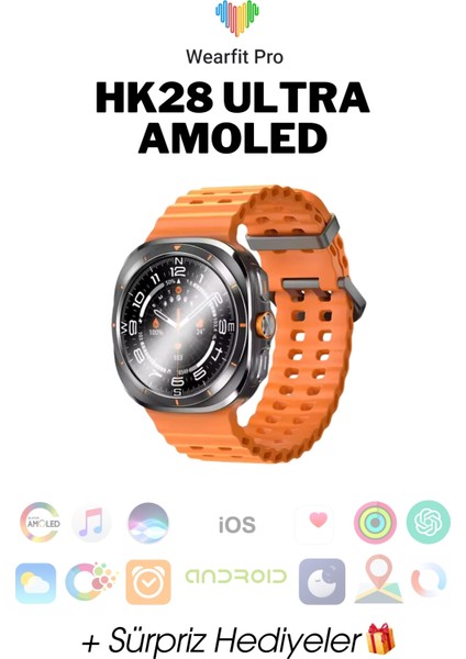 HK28 Ultra Amoled 46MM Chatgpt Nfc Gps Destekli Yeni Tüm Özelliklere Sahip Akıllı Saat
