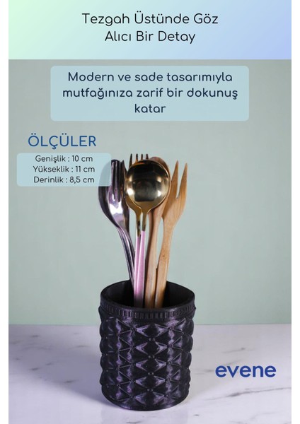 Tezgah Üstü Kaşıklık Dekoratif Dik Kaşıklık Silindir Kaşıklık Beyaz Renk Model 85 modelleri