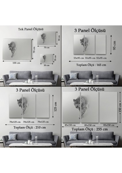 -Premier Kanvas Serileri- Leopar Dekoratif Kanvas Tablo 1154