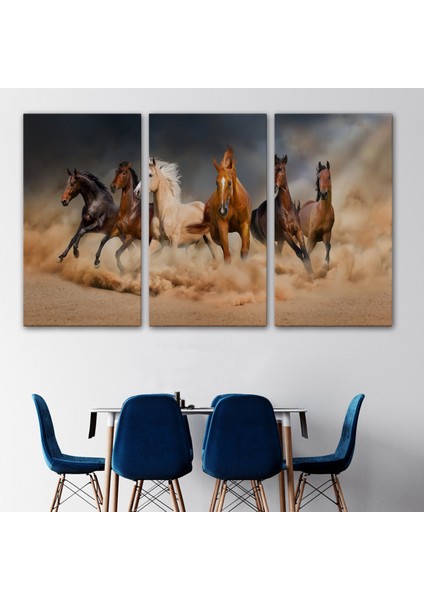 -Premier Kanvas Serileri- Koşan Atlar Dekoratif Kanvas Tablo 1126 modelleri