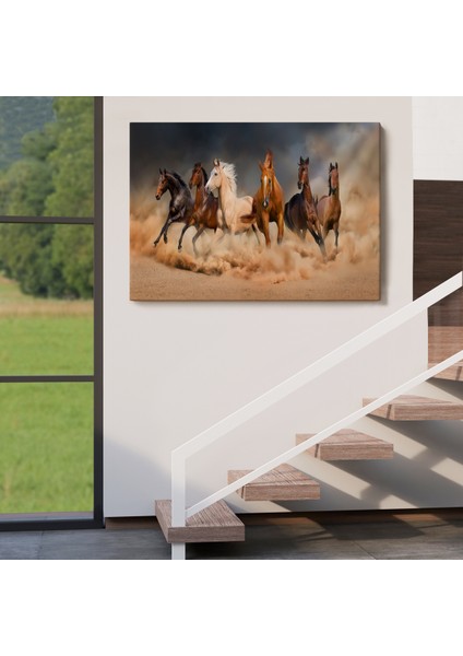 -Premier Kanvas Serileri- Koşan Atlar Dekoratif Kanvas Tablo 1126 indirimleri