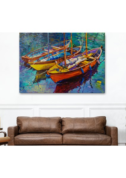 -Premier Kanvas Serileri- Okyanus Üzerinde Gün Batımı Tekne ve Deniz Kanvas Duvar TABLOSU-1194 fiyatları
