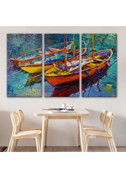 -Premier Kanvas Serileri- Okyanus Üzerinde Gün Batımı Tekne ve Deniz Kanvas Duvar TABLOSU-1194 modelleri