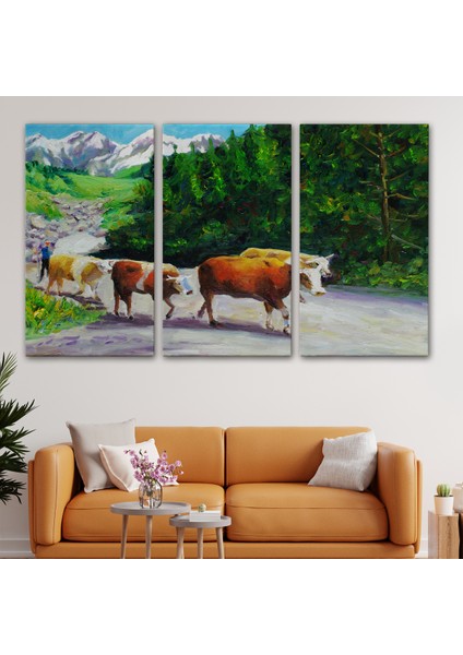 -Premier Kanvas Serileri- Otlayan Boğa Kanvas Duvar TABLOSU-1183 modelleri