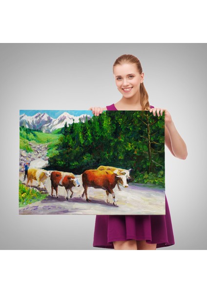 -Premier Kanvas Serileri- Otlayan Boğa Kanvas Duvar TABLOSU-1183 fırsatları