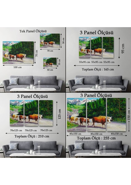 -Premier Kanvas Serileri- Otlayan Boğa Kanvas Duvar TABLOSU-1183