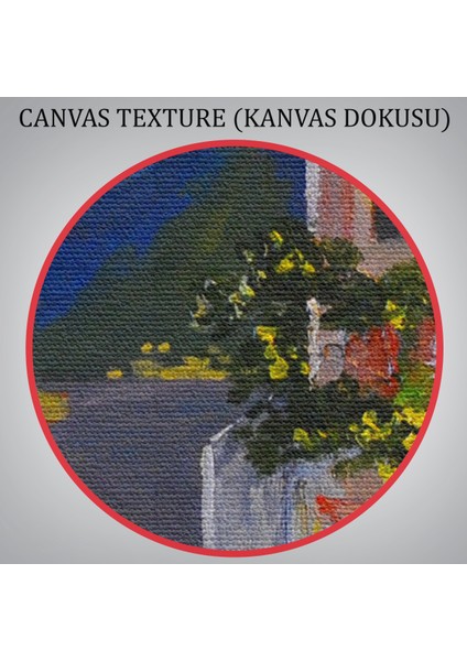 -Premier Kanvas Serileri- Fenerli Deniz Manzaralı Sokak, Kanvas Duvar TABLOSU-1189