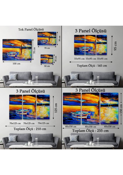 -Premier Kanvas Serileri- Okyanusun Gün Batımı TABLOSU-1212