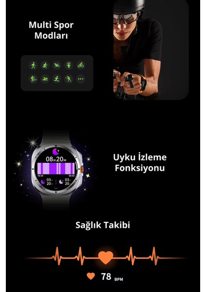HK28 Ultra Amoled 46MM Chatgpt Nfc Gps Destekli Yeni Tüm Özelliklere Sahip Akıllı Saat