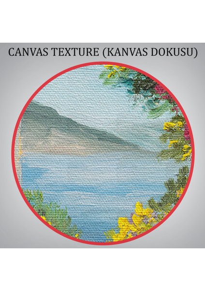 -Premier Kanvas Serileri- Deniz Yakınında Ev, Renkli Çiçekler, Deniz Manzaralı Kanvas Duvar TABLOSU-1111