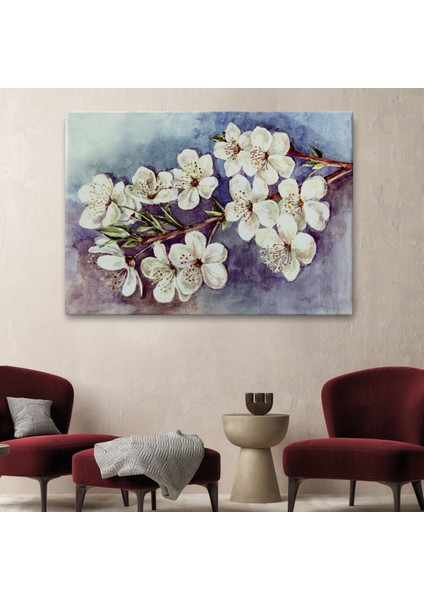 -Premier Kanvas Serileri- Beyaz Erik Çiçekleri Duvar TABLOSU-1234 fiyatları