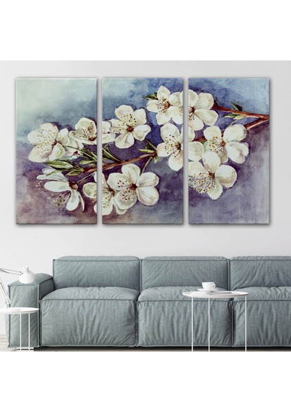 -Premier Kanvas Serileri- Beyaz Erik Çiçekleri Duvar TABLOSU-1234 modelleri
