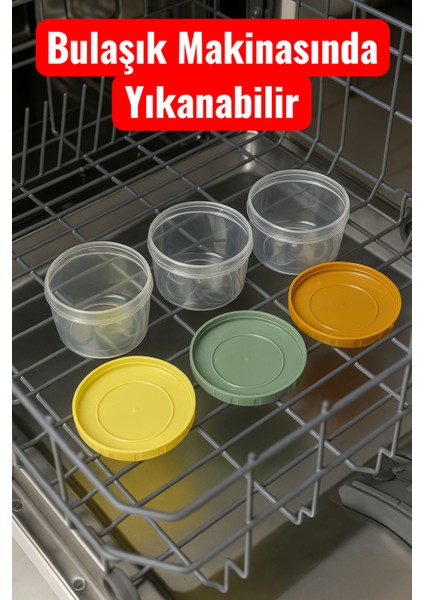 3'lü Renkli Kapaklı 500ML Saklama Kabı Seti Organizer Sağlam Derin Dondurucuya Mikrodalgaya Uygun modelleri