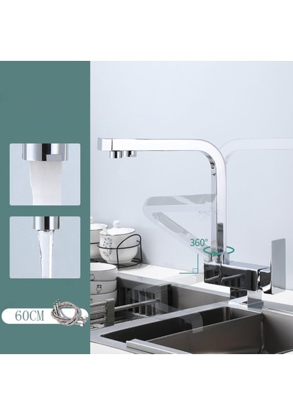 Mutfak Pencere Önü Katlanır Evye Bataryası Su Arıtma Çıkışlı Yeni Krom Renk 7 Yıl Garantili Ithal modelleri