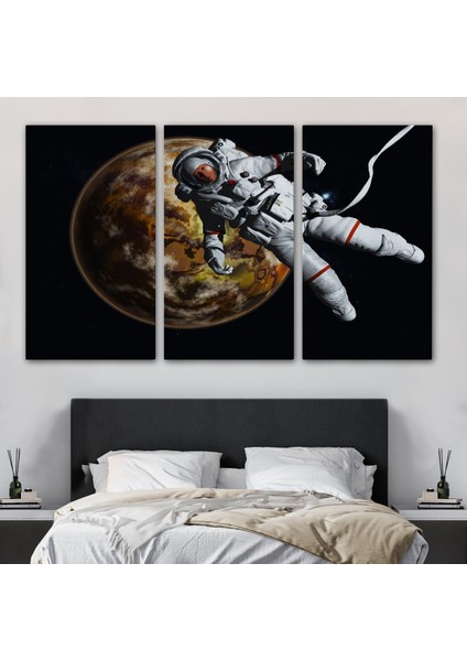 -Premier Kanvas Serileri- Gezegenin Arka Planındaki Astronot Kanvas Duvar TABLOSU-1182 modelleri