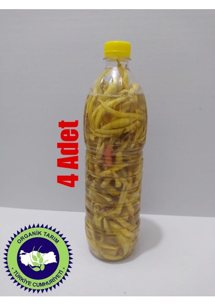 Doğal Adana Yayla Biber Turşusu Hafif Acı 1 Litre (4 Adet)
