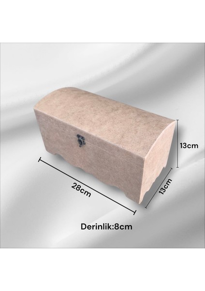 Ahşap Boyanabilir Takı-Makyaj-Aksesuar- Dekoratif Klipsli Sandık Kutu