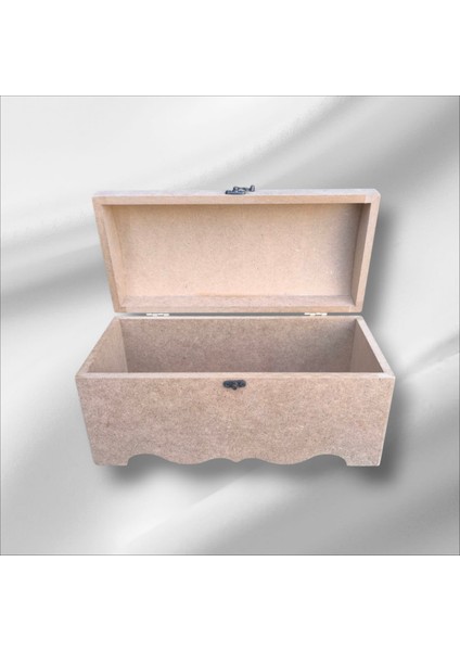 Ahşap Boyanabilir Takı-Makyaj-Aksesuar- Dekoratif Klipsli Sandık Kutu fiyatları