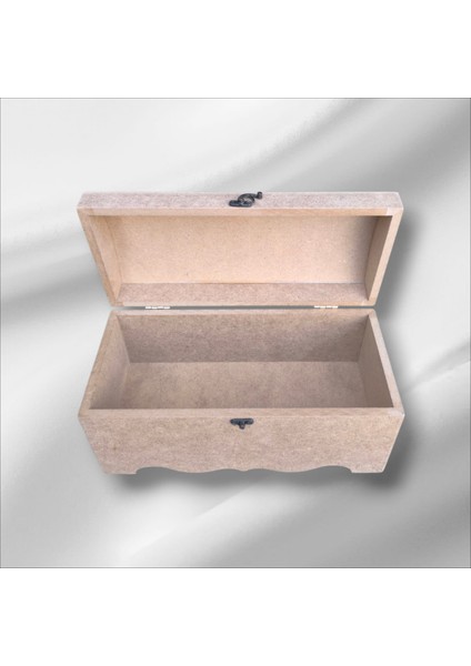 Ahşap Boyanabilir Takı-Makyaj-Aksesuar- Dekoratif Klipsli Sandık Kutu indirimleri