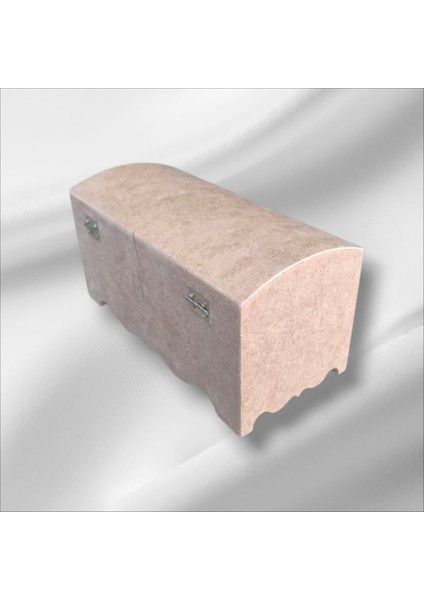 Ahşap Boyanabilir Takı-Makyaj-Aksesuar- Dekoratif Klipsli Sandık Kutu