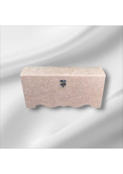 Ahşap Boyanabilir Takı-Makyaj-Aksesuar- Dekoratif Klipsli Sandık Kutu