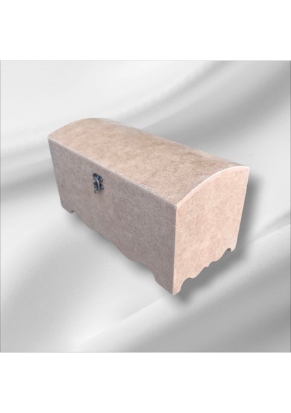 Ahşap Boyanabilir Takı-Makyaj-Aksesuar- Dekoratif Klipsli Sandık Kutu