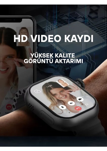 Hw S10 Call Btk Sim Kartlı Kameralı Yapay Zeka Android Amoled Ekran Akıllı Saat