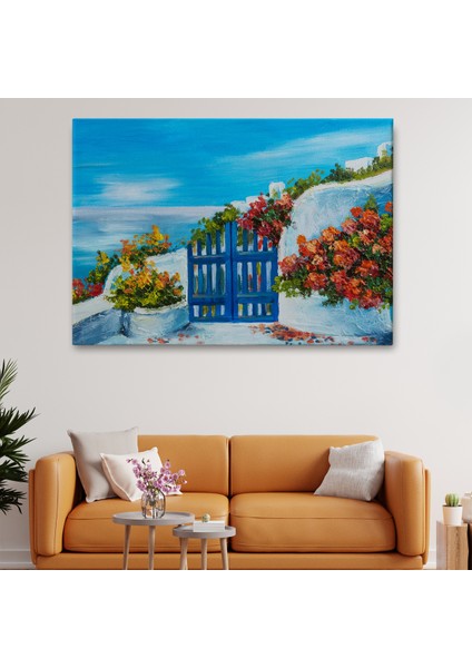-Premier Kanvas Serileri- Deniz Manzaralı Bahçe Duvar TABLOSU-1220 fiyatları