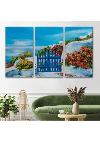 -Premier Kanvas Serileri- Deniz Manzaralı Bahçe Duvar TABLOSU-1220 modelleri