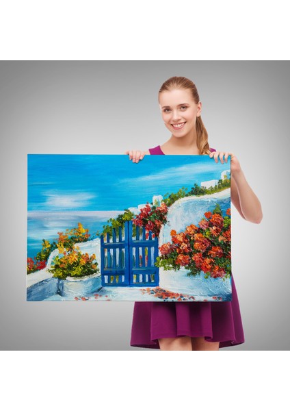 -Premier Kanvas Serileri- Deniz Manzaralı Bahçe Duvar TABLOSU-1220 fırsatları
